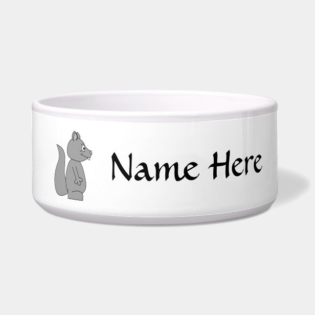 Cute Gray Squirrel Voerbakje (Voorkant)