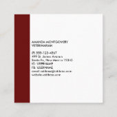 Cute Gray Tabby Cat Kerstmis Pet Xmas Vierkante Visitekaartje (Achterkant)