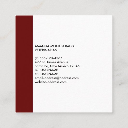 Cute Gray Tabby Cat Kerstmis Pet Xmas Vierkante Visitekaartje (Achterkant)