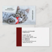 Cute Gray Tabby Cat Kerstmis Pet Xmas Visitekaartje (Voorkant / Achterkant)