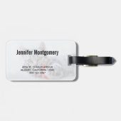 Cute Gray Tabby Cat met kerstPet Xmas Bagagelabel (Achterkant horizontaal)