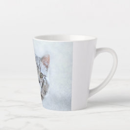 Cute Gray Tabby Cat met kerstPet Xmas Latte Mok