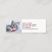Cute Gray Tabby Cat met kerstPet Xmas Mini Visitekaartje (Achterkant)
