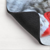Cute Gray Tabby Cat met kerstPet Xmas Muismat (Hoek)