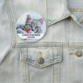 Cute Gray Tabby Cat met kerstPet Xmas Naamplaatje (In situ)