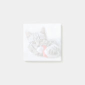 Cute Gray Tabby Cat met kerstPet Xmas Post-it® Notes (Voorkant)