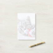Cute Gray Tabby Cat met kerstPet Xmas Post-it® Notes (Op bureau)
