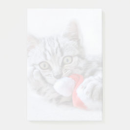 Cute Gray Tabby Cat met kerstPet Xmas Post-it® Notes