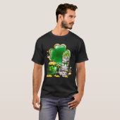 Cute Gray Tabby Cat Shamrock Irish Saint St Patric T-shirt (Voorkant volledig)