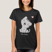 Cute Gray Tabby Kitty Cat & Heart T-Shirt (Voorkant)