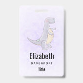 Cute Gray Tyrannosaurus Rex Dinosaur Speelgoed Badge (Achterkant)