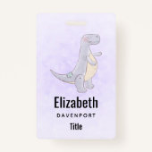 Cute Gray Tyrannosaurus Rex Dinosaur Speelgoed Badge (Voorkant)