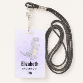 Cute Gray Tyrannosaurus Rex Dinosaur Speelgoed Badge (Achterkant met draagriem)