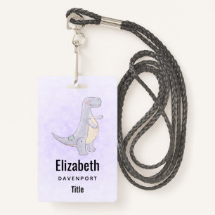 Cute Gray Tyrannosaurus Rex Dinosaur Speelgoed Badge