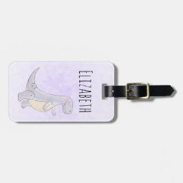 Cute Gray Tyrannosaurus Rex Dinosaur Speelgoed Bagagelabel