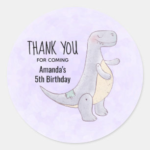Cute Gray Tyrannosaurus Rex Dinosaur Speelgoed Bir Ronde Sticker