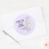 Cute Gray Tyrannosaurus Rex Dinosaur Speelgoed Bir Ronde Sticker (Envelop)