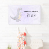 Cute Gray Tyrannosaurus Rex Dinosaur Speelgoed Bir Spandoek (Insitu)