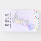 Cute Gray Tyrannosaurus Rex Dinosaur Speelgoed Bir Spandoek (Horizontaal)