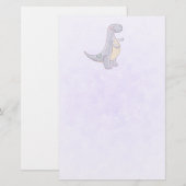 Cute Gray Tyrannosaurus Rex Dinosaur Speelgoed Briefpapier (Voorkant / Achterkant)