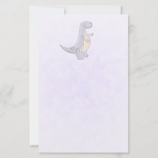 Cute Gray Tyrannosaurus Rex Dinosaur Speelgoed Briefpapier (Voorkant)