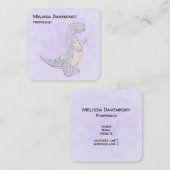 Cute Gray Tyrannosaurus Rex Dinosaur Speelgoed Bus Vierkante Visitekaartje (Voorkant / Achterkant)