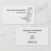 Cute Gray Tyrannosaurus Rex Dinosaur Speelgoed Bus Visitekaartje (Voorkant / Achterkant)