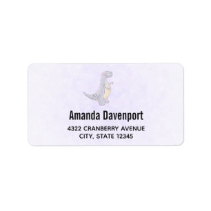 Cute Gray Tyrannosaurus Rex Dinosaur Speelgoed Etiket