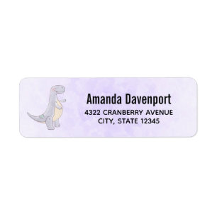 Cute Gray Tyrannosaurus Rex Dinosaur Speelgoed Etiket