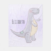 Cute Gray Tyrannosaurus Rex Dinosaur Speelgoed Fleece Deken (Voorkant)