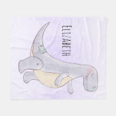 Cute Gray Tyrannosaurus Rex Dinosaur Speelgoed Fleece Deken (Voorkant (Horizontaal))