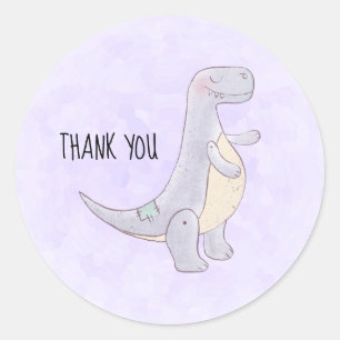 Cute Gray Tyrannosaurus Rex Dinosaur Speelgoed Har Ronde Sticker