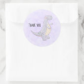 Cute Gray Tyrannosaurus Rex Dinosaur Speelgoed Har Ronde Sticker (Tas)