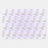 Cute Gray Tyrannosaurus Rex Dinosaur Speelgoed Inpakpapier Vel (Voorkant 2)