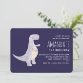 Cute Gray Tyrannosaurus Rex Dinosaur Speelgoed Kaart (Staand voorkant)