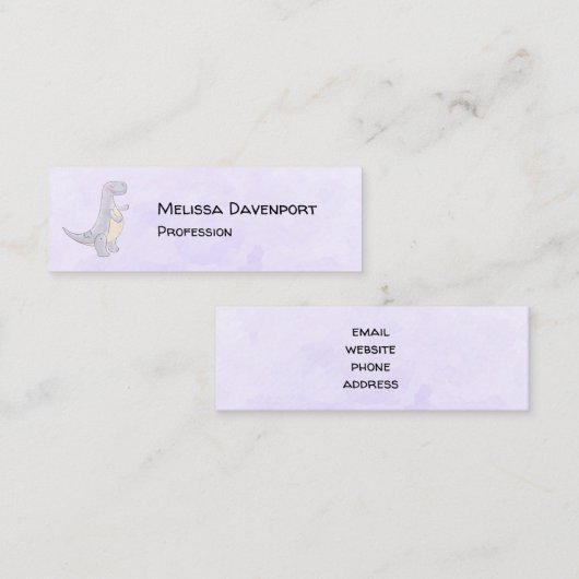 Cute Gray Tyrannosaurus Rex Dinosaur Speelgoed Mini Visitekaartje (Voorkant / Achterkant)