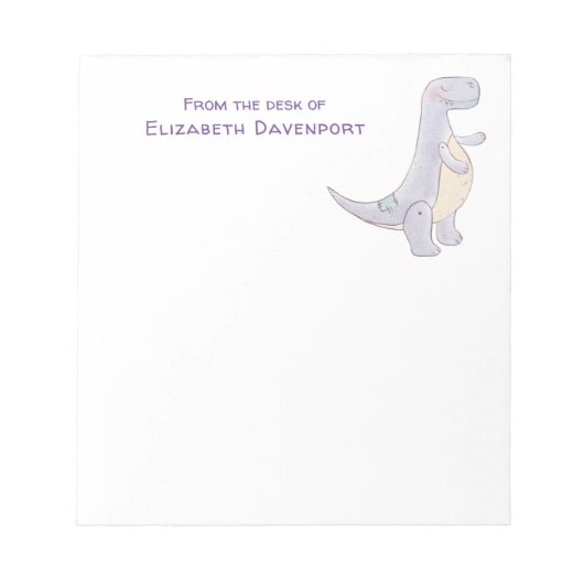 Cute Gray Tyrannosaurus Rex Dinosaur Speelgoed Not Notitieblok (Voorkant)