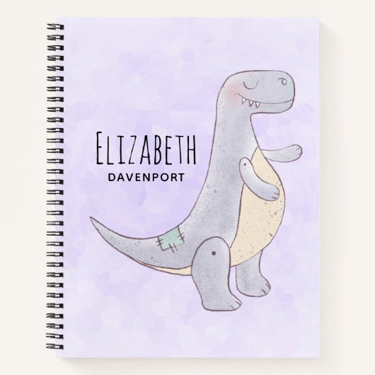 Cute Gray Tyrannosaurus Rex Dinosaur Speelgoed Notitieboek (Voorkant)