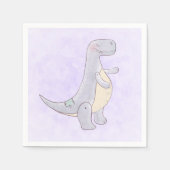 Cute Gray Tyrannosaurus Rex Dinosaur Speelgoed Servet (Voorkant)