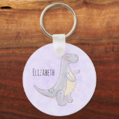 Cute Gray Tyrannosaurus Rex Dinosaur Speelgoed Sleutelhanger (Voorkant)