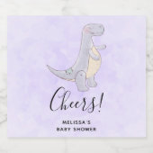 Cute Gray Tyrannosaurus Rex Dinosaur Speelgoed Sparkling Wijnetiket (Enkel label)