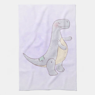 Cute Gray Tyrannosaurus Rex Dinosaur Speelgoed Theedoek