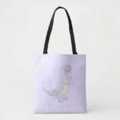 Cute Gray Tyrannosaurus Rex Dinosaur Speelgoed Tote Bag (Voorkant)