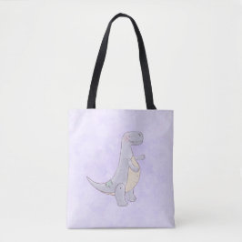 Cute Gray Tyrannosaurus Rex Dinosaur Speelgoed Tote Bag