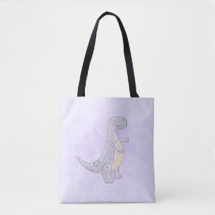 Cute Gray Tyrannosaurus Rex Dinosaur Speelgoed Tote Bag