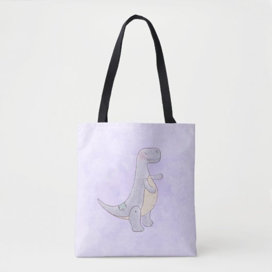 Cute Gray Tyrannosaurus Rex Dinosaur Speelgoed Tote Bag (Voorkant)