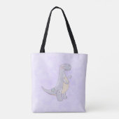 Cute Gray Tyrannosaurus Rex Dinosaur Speelgoed Tote Bag (Achterkant)