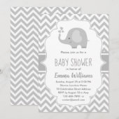 Cute Gray White Elephant | Neutraal Baby shower Kaart (Voorkant / Achterkant)