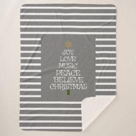 Cute Gray/White Spirit of Kerstmis Sherpa Deken