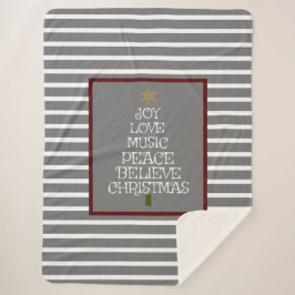 Cute Gray/White Spirit of Kerstmis Sherpa Deken